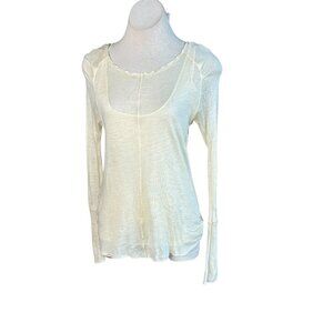 RN Covertible Ivory Sheer Double Layer Tank and Sweater Size Small